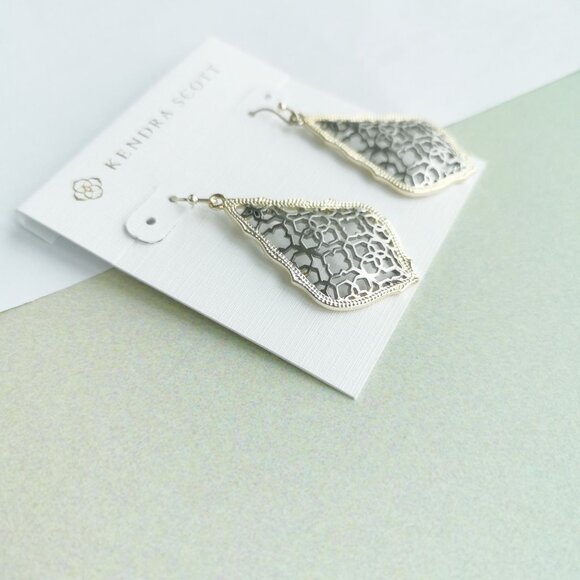 Kendra Scott Addie Silver Filigree Mix Earrings - Gold - Picture 3 of 3
